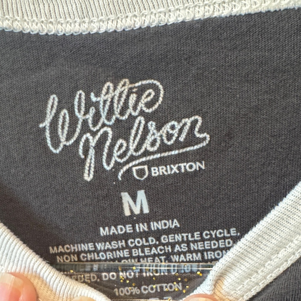 Brixton Willie Nelson Ringer Tee Medium Retro Graphic Cropped Western Band Tee - Picture 2 of 4